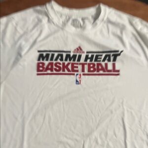 Adidas White Miami Heat Basketball Tee